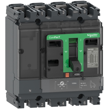 C10H4TM100 - Circuit breaker ComPacT NSX100H, 70kA at 415VAC, TMD trip unit 100A, 4 poles 4d