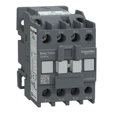 LC1E2510M5 - Contactor,Easy TeSys Control,LC1E,3P(3NO),AC-3,<=440V,25A,220V AC coil,50Hz,1NO auxiliary contact