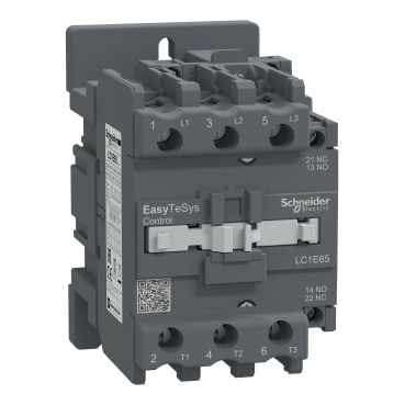 LC1E65M5 - Contactor,Easy TeSys Control,LC1E,3P(3NO),AC-3,<=440V,65A,220V AC coil,50Hz