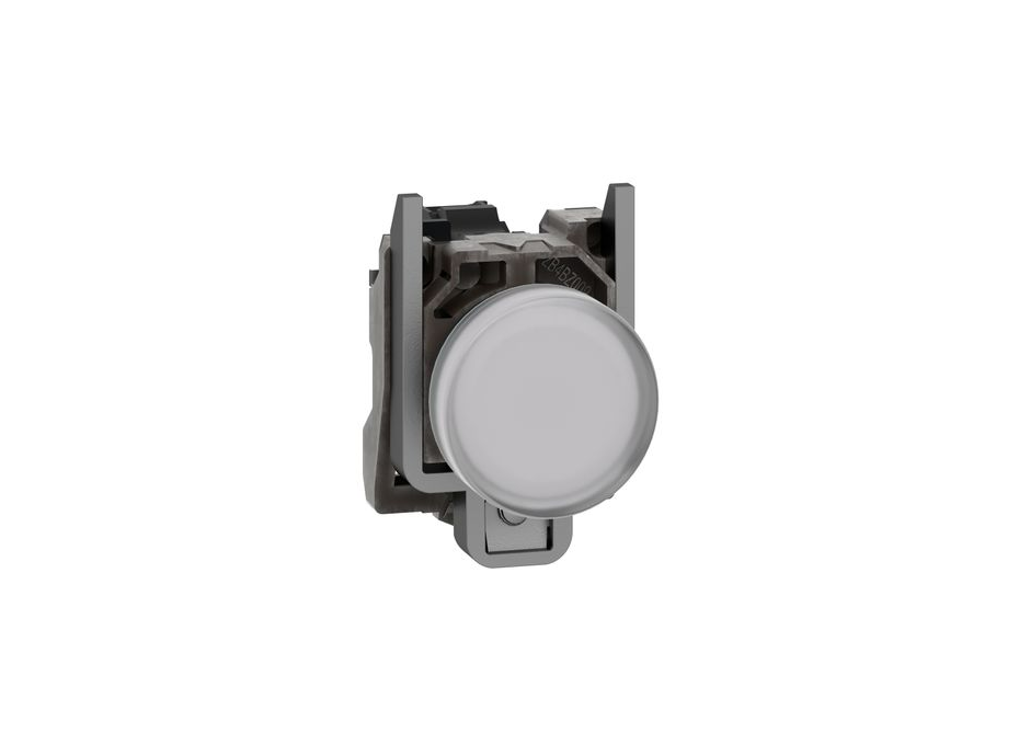 XB4BVB1 - Pilot light, metal, white, Ø22, plain lens with integral LED, 24 V AC/DC