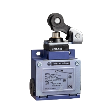 XCKM121 | Telemecanique Limit switch, XC Standard, XCKM, thermoplastic roller lever plunger, 1NC+1 NO, snap, Pg11