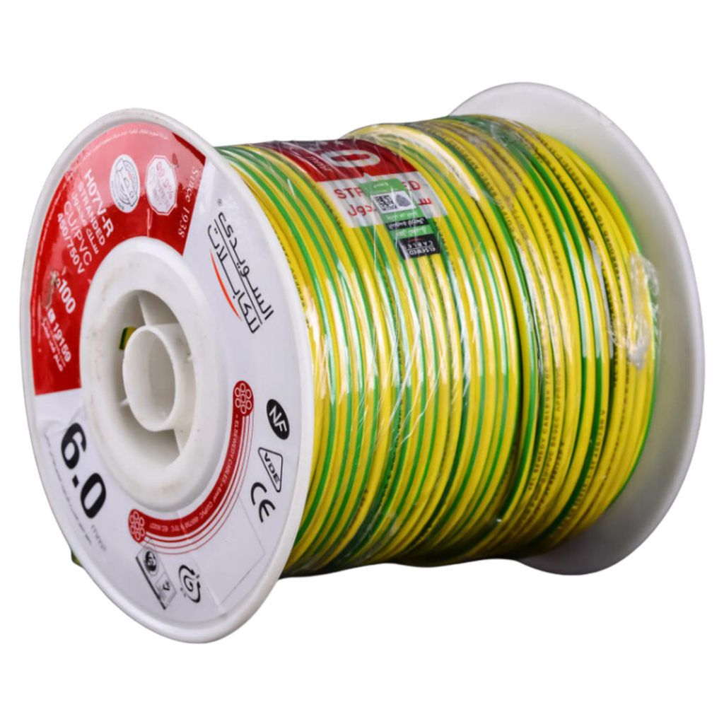 El Sewedy Electric Stranded Cable (6mm, Yellow/Green)