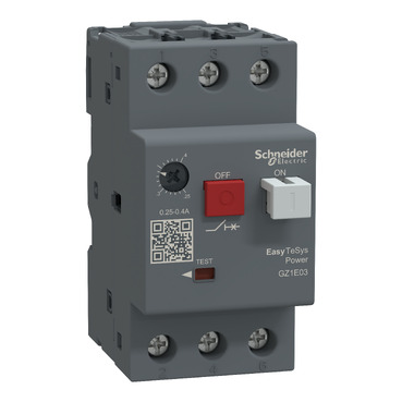 GZ1E03 | Motor circuit breaker,Easy TeSys Power,GZ1E,AC-3,3P,0.25..0.40A,thermal magnetic