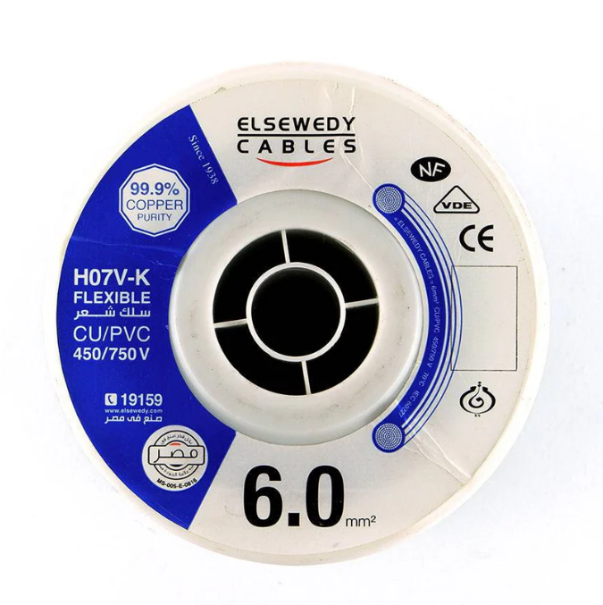 El Sewedy Electric Felexible Cable 100 meter (6mm, Red)