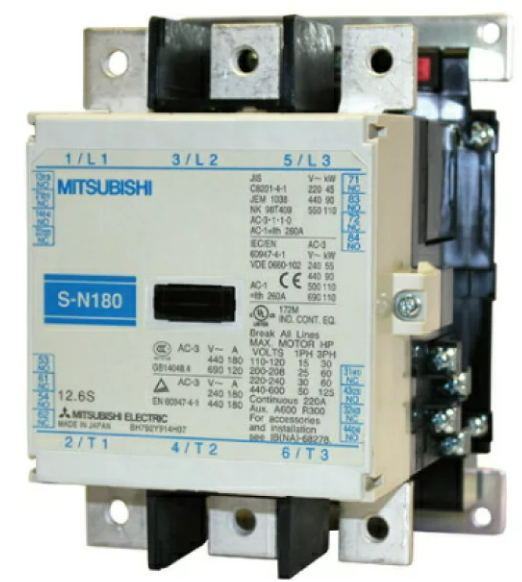 S-N180 | Mitsubishi Electric Magnetic Contactor 180A, 90KW, Coil 220VAC, 2NO + 2NC