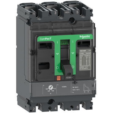 C16F3TM125 - Circuit breaker ComPacT NSX160F, 36kA at 415VAC, TMD trip unit 125A, 3 poles 3d