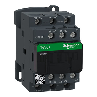 CAD32E7 Schneider Control relay, TeSys Deca, 3NO+2NC, 0 to 690V, 48VAC 50/60Hz standard coil, screw clamp
