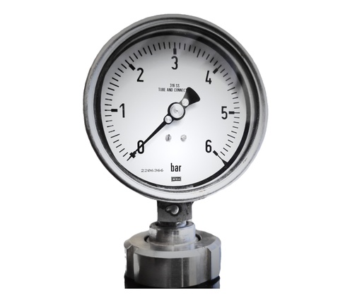 Manometer Pressure Gauge Wika 0-6bar Stainless Steel 316 Bourdon Tube for Process Industry 100mm Outer Diameter, DN25 Buttom Entry