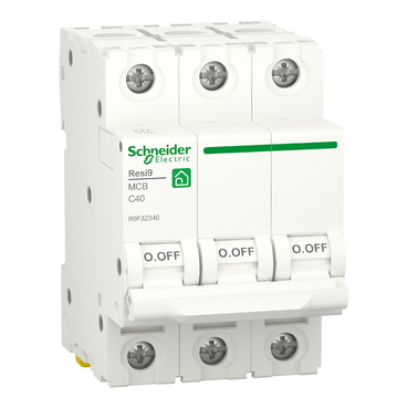 R9F32320 - Miniature circuit breaker (MCB), Resi9, 3P, 20A, C curve, 4500A (IEC/EN 60898-1) Schneider Electric