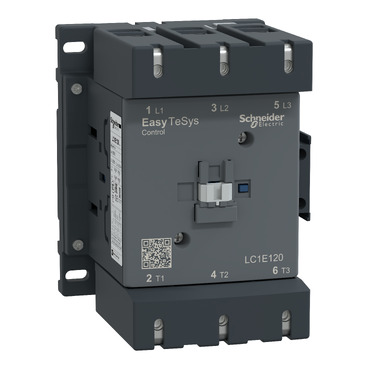 LC1E120M5 - Contactor,Easy TeSys Control,LC1E,3P(3NO),AC-3,<=440V,120A,220V AC coil,50Hz