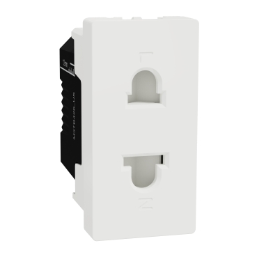 M3TB426_US | Universal Socket, Miluz E, 16A, 250V, 2 Pin, 1 Module, White