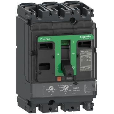 C25B3TM200 | Schneider Circuit breaker ComPacT NSX250B. 25kA at 415VAC. TMD trip unit 200A. 3 poles 3d